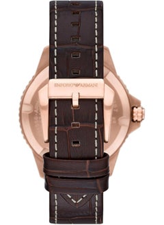 EMPORIO ARMANI Men's Three-Hand Date Brown Leather Band Watch (Model: AR11556)  - Image 4