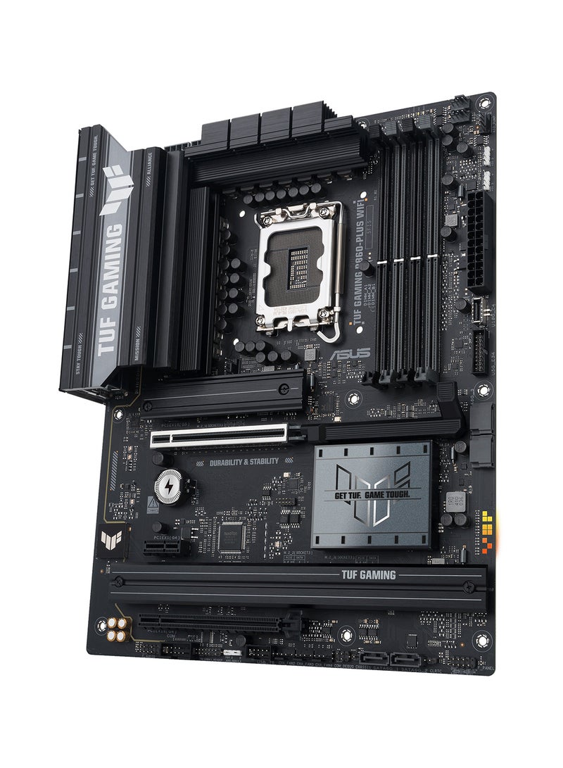 ASUS - TUF Gaming B860-PLUS WIFI ATX Motherboard, Intel Core Ultra Support, 12+1+2+1 Power Stages (80A DrMOS), PCIe 5.0, 3 M.2 Slots (PCIe 5.0 x4), 2.5Gb Ethernet, WiFi 7, USB 20Gbps Type-C® with DP Alt Mode, Aura Sync RGB, Realtek 7.1 Surround Sound, AI Advisor, BIOS FlashBack™, TUF Components, DIY Friendly (PCIe Slot Q-Release, M.2 Q-Latch) | 90MB1JL0-M0EAY0 Black - Image 1