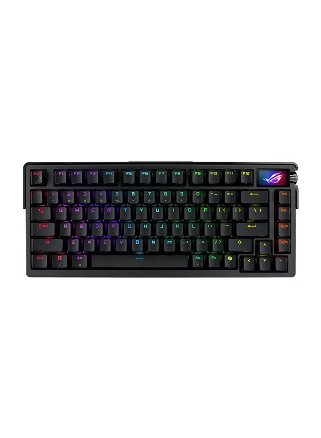 أسوس ROG Azoth Extreme Wireless Mechanical Keyboard – 75% Layout, Tri-Mode Connectivity (Wired, Wireless, Bluetooth), Hot-Swappable Switches, OLED Display, Customizable RGB Aura Sync, ROG PBT Keycaps, Premium Sound Dampening, and ROG NX Red Switches, 90MP03MA-BKCA00 Black - Image 3