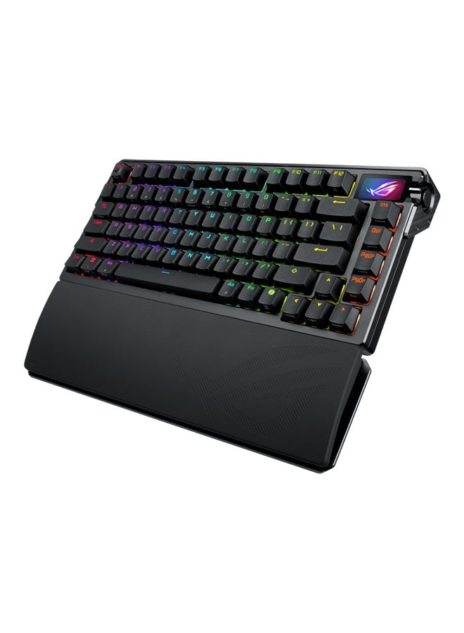 أسوس ROG Azoth Extreme Wireless Mechanical Keyboard – 75% Layout, Tri-Mode Connectivity (Wired, Wireless, Bluetooth), Hot-Swappable Switches, OLED Display, Customizable RGB Aura Sync, ROG PBT Keycaps, Premium Sound Dampening, and ROG NX Red Switches, 90MP03MA-BKCA00 Black - Image 2