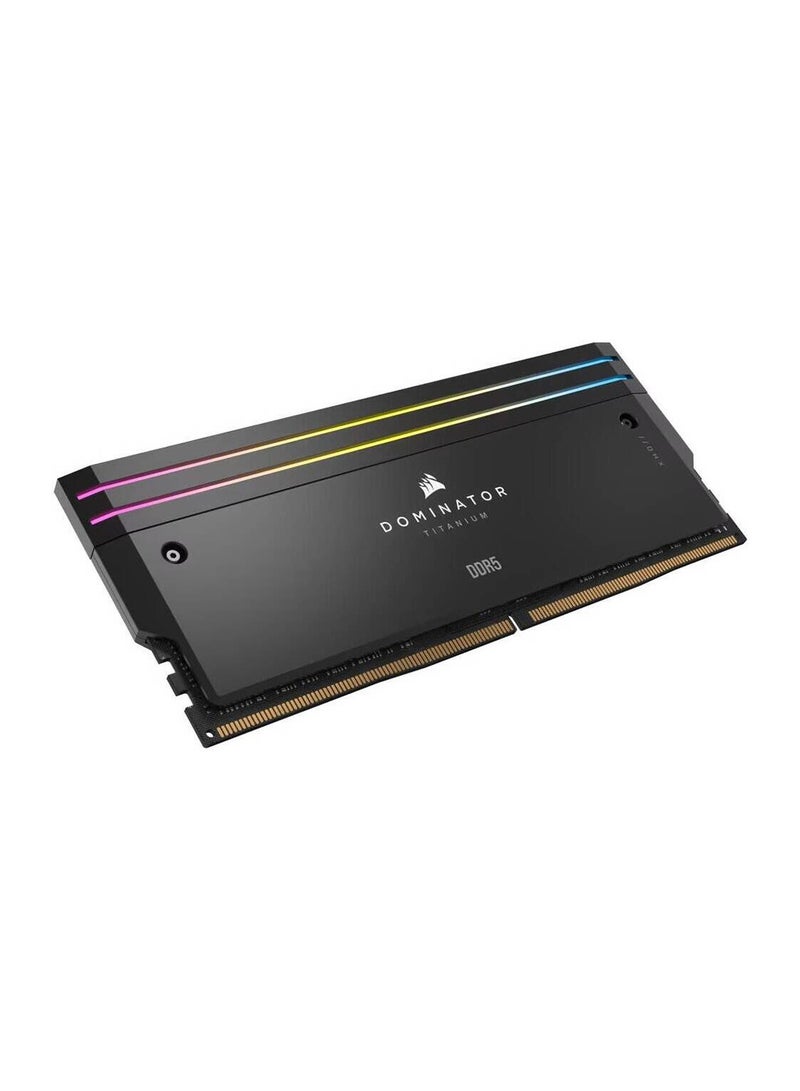 CORSAIR - Dominator Titanium RGB 96GB (2x48GB) DDR5 7000MHz CL40 Desktop Memory Kit, Intel XMP 3.0, 288-Pin UDIMM, CL40-52-52-114, 1.40V, Dual-Channel, DHX Aluminum Heat Spreader, 11-Zone RGB Lighting, iCUE Software Compatible, Ideal for Intel 700/800 Series, 13th/14th Gen CPUs, Black | CMP96GX5M2B7000C40 48 GB - Image 1