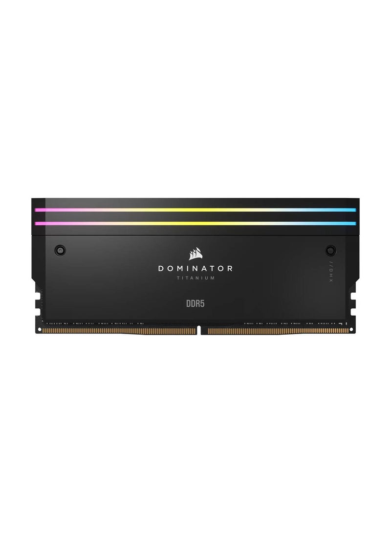 CORSAIR - Dominator Titanium RGB 96GB (2x48GB) DDR5 7000MHz CL40 Desktop Memory Kit, Intel XMP 3.0, 288-Pin UDIMM, CL40-52-52-114, 1.40V, Dual-Channel, DHX Aluminum Heat Spreader, 11-Zone RGB Lighting, iCUE Software Compatible, Ideal for Intel 700/800 Series, 13th/14th Gen CPUs, Black | CMP96GX5M2B7000C40 48 GB - Image 1