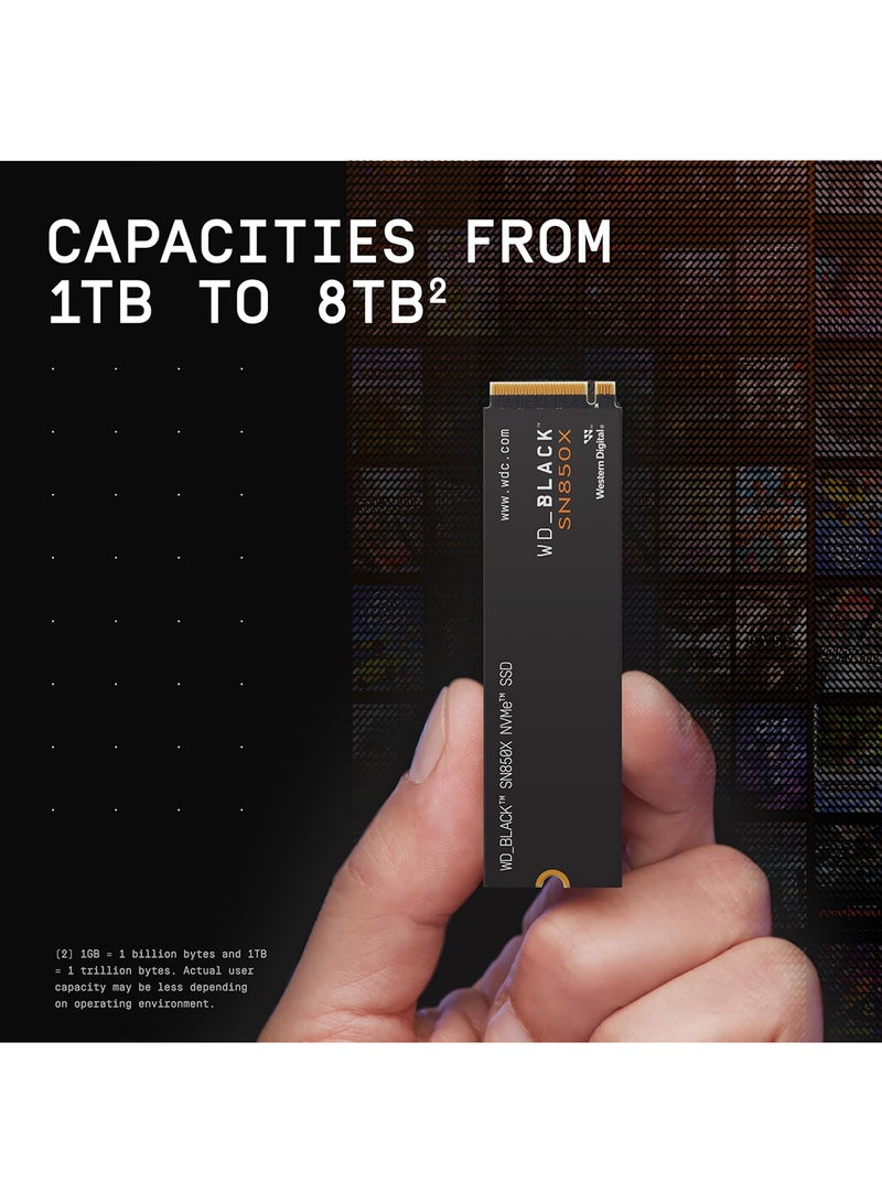 WD 4TB BLACK SN850X NVMe PCIe 4.0 Gaming Internal SSD, Up to 7300 MB/s Sequential Read & 6600 MB/s Write Speeds, M.2 2280, 1.75 Million Hours MTTF, 2400TB Endurance | WDS400T2X0E 4 TB  - Image 3