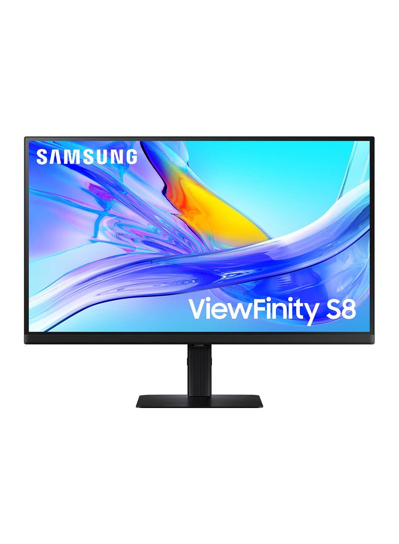 سامسونج شاشة ViewFinity 4K UHD S8 بحجم 32 بوصة، دقة 60 هرتز، زمن استجابة 5 مللي ثانية، دعم 1.07 مليار لون، طاقة شحن 90 واط عبر USB-C، مزودة بقاعدة، LAN، KVM، SPK LS32D806UAMXUE - Image 1