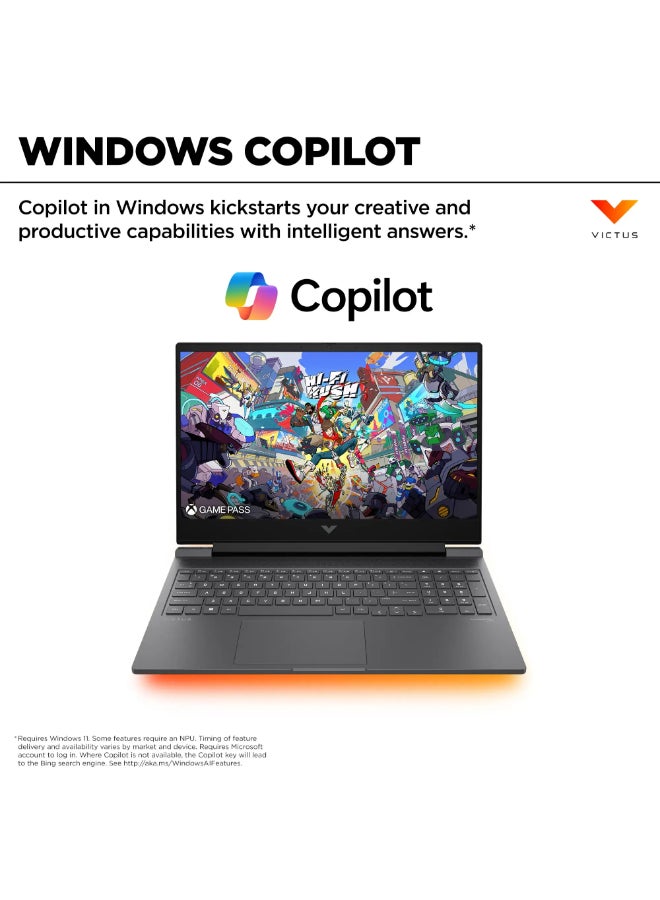 Victus Laptop With 16.1-Inch Full HD IPS Display, AMD Ryzen 7-8845HS Processor/16GB RAM/512GB SSD/8GB NVIDIA GeForce RTX 4070 Graphics/Windows 11 Home English Mica Silver
