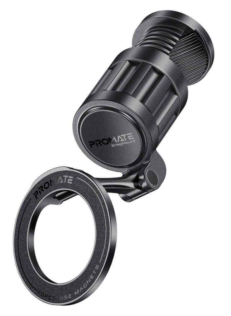بروميت Magnetic Smartphone Mount with Versatile Clamping on Car Screens, Work Desks, Tables or Any Surface Up To 30mm, N52 Magnets, Sturdy Clamping, Anti-Shake Stability, 360° Rotation, MagSafe Compatibility, SnagMount Black  - Image 2