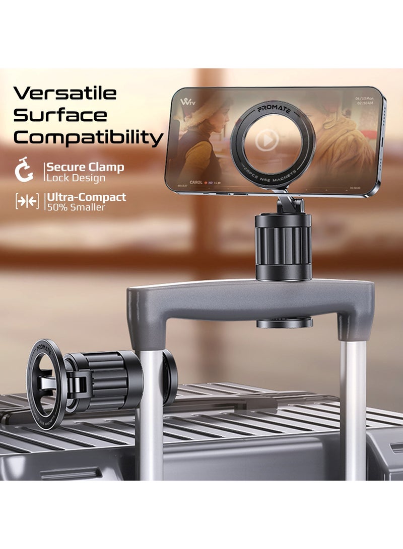 بروميت Magnetic Smartphone Mount with Versatile Clamping on Car Screens, Work Desks, Tables or Any Surface Up To 30mm, N52 Magnets, Sturdy Clamping, Anti-Shake Stability, 360° Rotation, MagSafe Compatibility, SnagMount Black  - Image 3