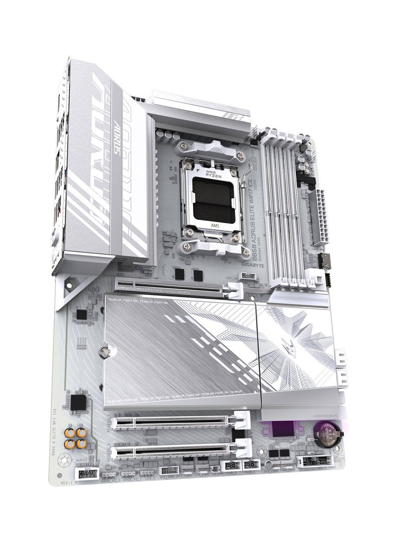 GIGABYTE B850 Aorus Elite Wi-Fi7 ICE AM5 ATX Motherboard, AMD B850 Chipset, 4x DDR5 DIMM Slots, Up to 256GB Max Memory, 1x PCIe 5.0 x16, 3x M.2 Slots, WiFi & BT, B850-AORUS-ELITE-Wi-Fi7-ICE White - Image 3