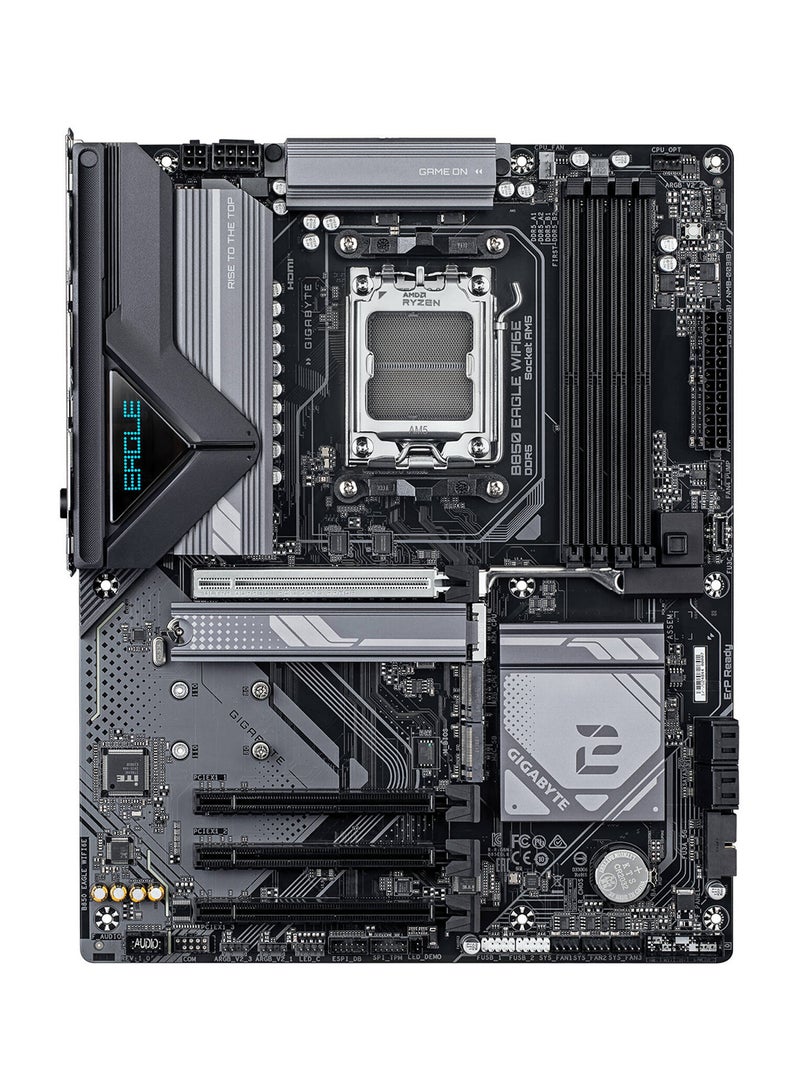 GIGABYTE B850 Eagle Wi-Fi6E AM5 ATX Motherboard, AMD B850 Chipset, 4x DDR5 DIMM Slots, Up to 256GB Max Memory, 1x PCIe 5.0 x16, 3x M.2 Slots, WiFi & BT Connectivity, B850-EAGLE-Wi-Fi6E Black  - Image 2
