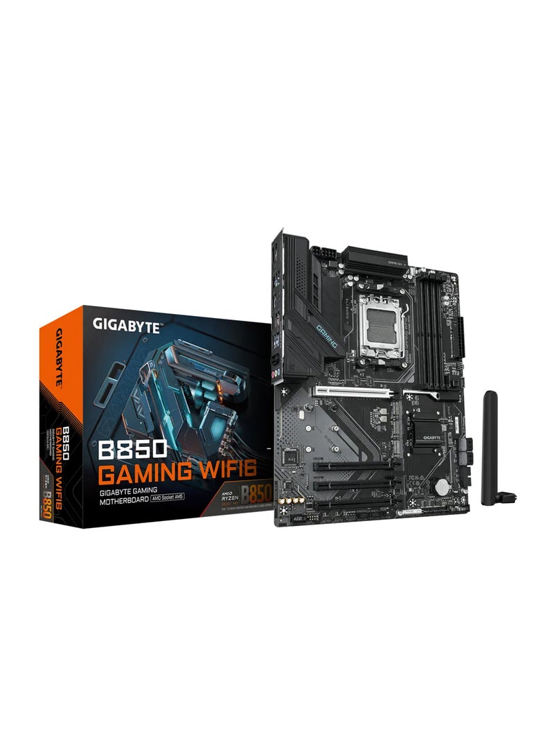 GIGABYTE - B850 GAMING Wi-Fi6 ATX Motherboard, Intel B850 Chipset, WiFi 6, Dual M.2, PCIe 4.0, RGB Fusion 2.0, 12th Gen Intel Core Support, Dual-Channel DDR4, 64GB Max, Intel Gigabit Ethernet, Realtek ALC897 Audio, USB 3.2 Gen 2x2, HDMI & DisplayPort, Smart Fan 6, Q-Flash Plus | 9MB85GW-00-G10 Black - Image 1