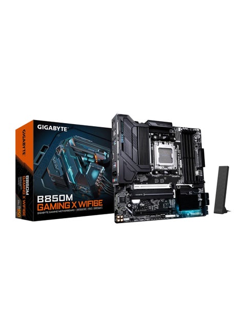 B850M GAMING X WIFI6E Motherboard, AMD Socket AM5, Compatible with Ryzen 9000/8000/7000 Series Processors, DDR5 Memory Support (Up to 8200MHz O.C.), Dual M.2 PCIe 5.0/4.0, 2.5GbE LAN, Realtek Wi-Fi 6E, HDMI 2.1, DisplayPort 1.4, USB 3.2 Gen 2, 7.1-Channel Audio, Triple Display Support, Micro ATX Form Factor, Windows 10/11 Support | 9MB85MG6-00-G10 Black