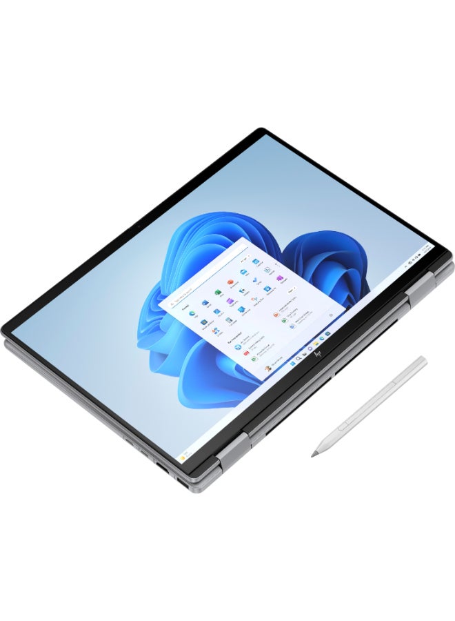 HP - Envy x360  Laptop With 14-Inch Display, AMD Ryzen 7 8840HS Processor/16GB RAM/1TB SSD/AMD Radeon Graphics/Windows 11 English/Arabic Meteor silver - Image 1