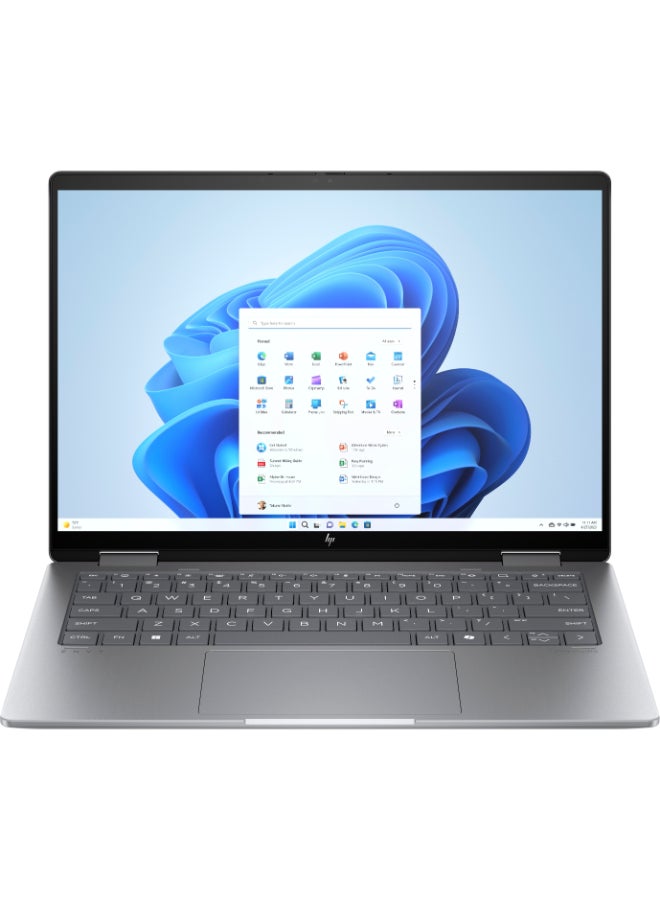 HP - Envy x360  Laptop With 14-Inch Display, AMD Ryzen 7 8840HS Processor/16GB RAM/1TB SSD/AMD Radeon Graphics/Windows 11 English/Arabic Meteor silver - Image 1
