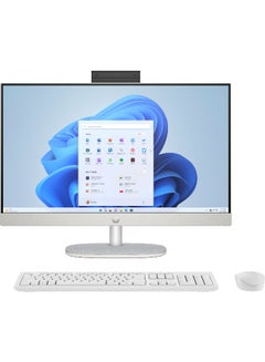 HP 24-cr1001ne AIO With 23.8-Inch Display, Core Ultra 5-125U Processor/16GB RAM/512GB SSD/Intel Iris XE Graphics/Windows 11 Home English/Arabic Shell White  - Image 1