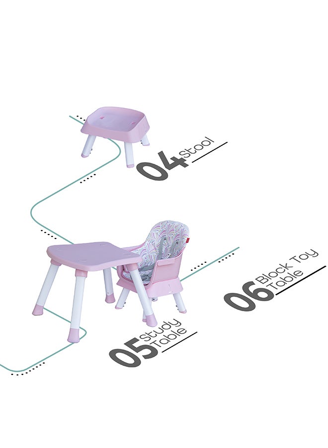 مون 6-In-1 Baby High Chair - Pink  - Image 3