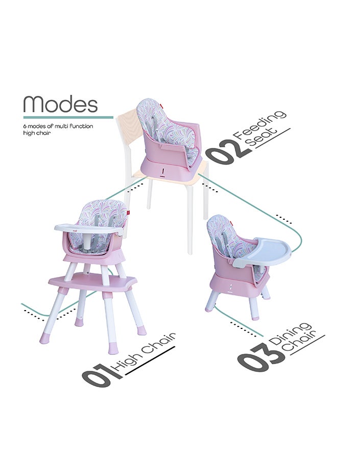 مون 6-In-1 Baby High Chair - Pink  - Image 2