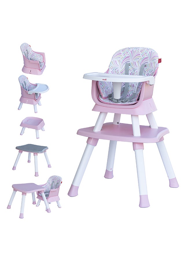Moon 6-In-1 Baby High Chair - Pink, 7 Months To 10 Years - Image 1