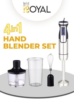 Royal Hand Blender Set Multi-Function 4 in 1 750ml 800 Watts Variable Speed RA-HB1175 Silver 