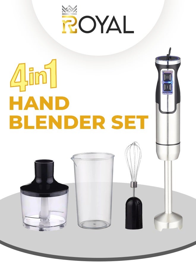 Royal - Hand Blender Set Multi-Function 4 in 1 750ml 800 Watts Variable Speed RA-HB1175 Silver - Image 1