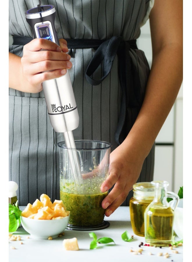 Hand Blender Set Multi-Function 4 in 1 750ml 800 Watts Variable Speed RA-HB1175 Silver