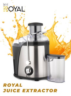 Royal Juice Extractor with 2 Speeds - 1.8L Large Container Whole Fruit Juice Extractor S.S Housing & Mesh Strainer Overheat Protection 1.8 L 500 W RA-SJ2211 Silver 