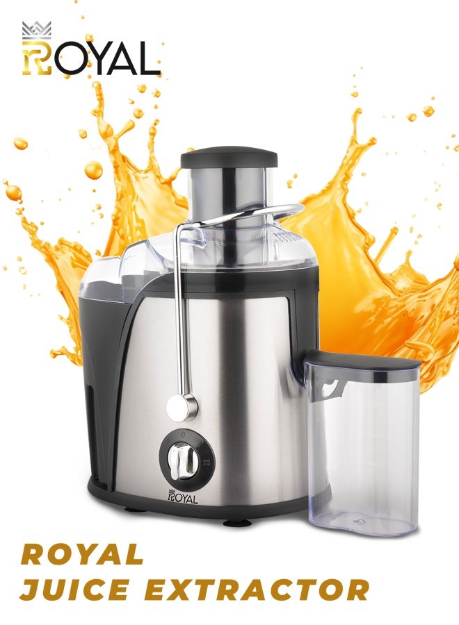 رويال Juice Extractor with 2 Speeds - 1.8L Large Container Whole Fruit Juice Extractor S.S Housing & Mesh Strainer Overheat Protection 1.8 L 500 W RA-SJ2211 Silver 