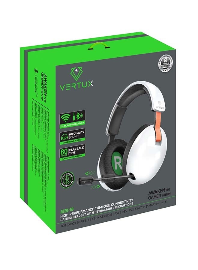 فيرتوكس - Vertux High-Fidelity Over-Ear Gaming Headset with Triple Mode Connectivity, Retractable Omni-Directional Microphone, Ultra-Low Latency, and Up To 80 Hours Playback - Image 1