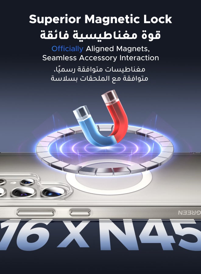 جراب مغناطيسي لهاتف Samsung Galaxy S25 Ultra، متوافق مع MagSafe، تم اختباره ضد السقوط بدرجة عسكرية، تقنية iCrystal المبتكرة، جراب شفاف رفيع وواقي بدرجة عسكرية، مقاس 6.9 بوصة، شفاف شفاف - pnsku/N70144647V/45/_/1740145649/3e35519c-6ab6-4eb8-b28d-01c94bb2b443