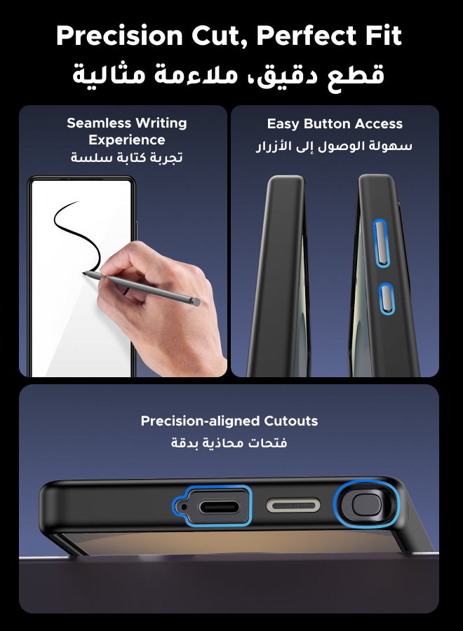 Ugreen - Samsung Galaxy S25 Ultra Case Magnetic Cover, MagSafe Compatible, No Yellowing with iCrystal Tech, Mil-Grade Protection, S-Pen Supported Black Frame And Matte Back Slim 6.9-Inch, Black - Image 1
