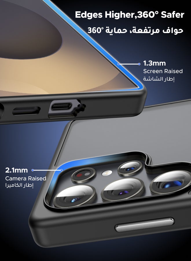 Ugreen - Samsung Galaxy S25 Ultra Case Magnetic Cover, MagSafe Compatible, No Yellowing with iCrystal Tech, Mil-Grade Protection, S-Pen Supported Black Frame And Matte Back Slim 6.9-Inch, Black - Image 1