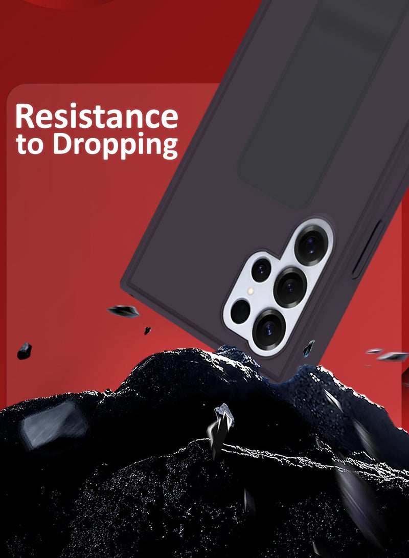 MARGOUN (for Samsung Galaxy S25 Ultra) 2Packs, Case Premium PU Leather with Stand Function, Shockproof and Anti Scratch Finger Grip Case Cover with 1 Shock Proof Screen Protector Dark Purple-1 - Image 5