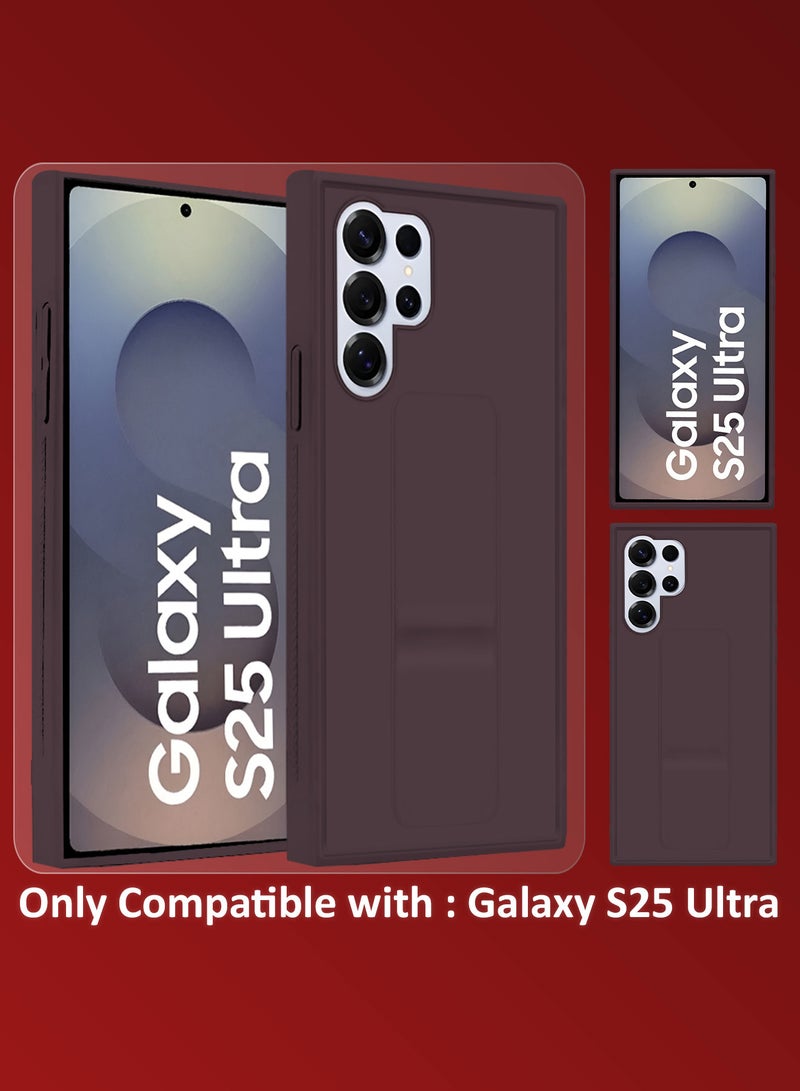MARGOUN (for Samsung Galaxy S25 Ultra) 2Packs, Case Premium PU Leather with Stand Function, Shockproof and Anti Scratch Finger Grip Case Cover with 1 Shock Proof Screen Protector Merlot-1 - Image 5