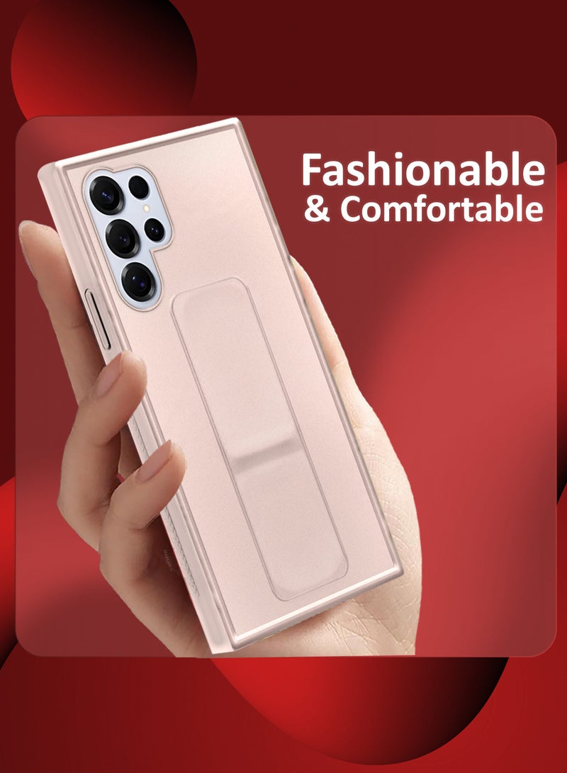 مارجون (for Samsung Galaxy S25 Ultra) 2Packs, Case Premium PU Leather with Stand Function, Shockproof and Anti Scratch Finger Grip Case Cover with 1 Shock Proof Screen Protector Gold-1 - Image 4