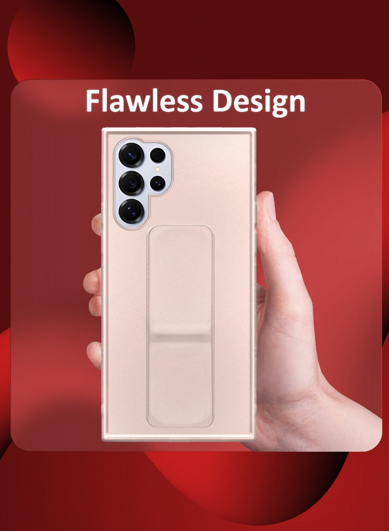 مارجون (for Samsung Galaxy S25 Ultra) 2Packs, Case Premium PU Leather with Stand Function, Shockproof and Anti Scratch Finger Grip Case Cover with 1 Shock Proof Screen Protector Gold-1 - Image 5