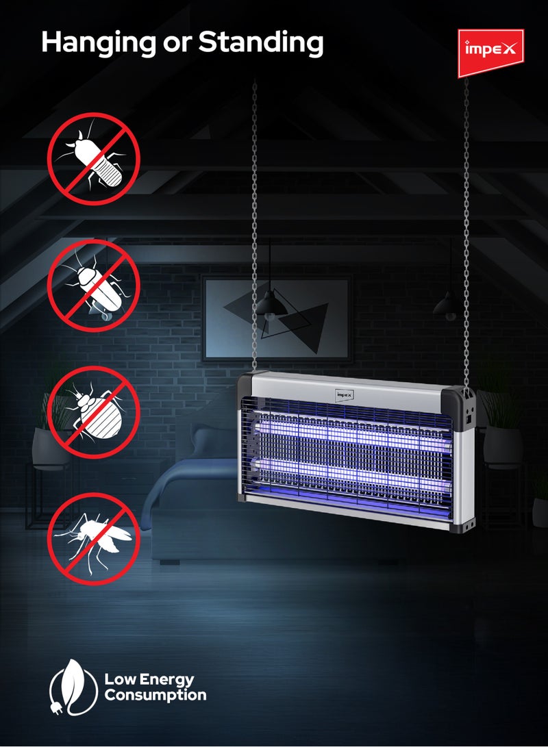 Impex Insect Killer Electric with 2 x 15W UV Tubes, 38W Power, Automatic Pest Control, Pollution-Free, Non-Toxic Fume-Free Design, Advanced Technology, Easy to Install and Clean - 38 W IK 4606 Multicolor - Image 4