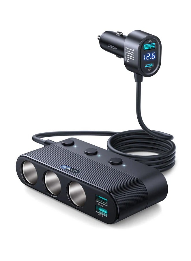 JOYROOM JR-CCL01 139W 7 in 1 Cigarette Lighter Splitter Car Charger Black  - Image 1