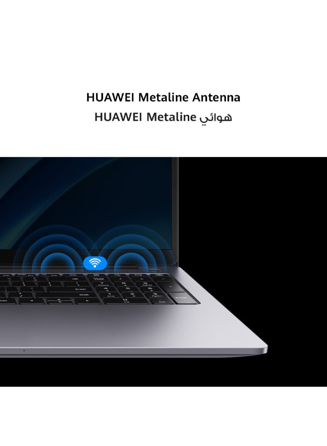 HUAWEI - Matebook D16 Laptop With 16-Inch Eye Comfort FullView Display, Ultra Slim, Core i5-13420H Processor/8GB RAM/512GB SSD/Windows 11 Home + Gift Box English/Arabic Mystic Silver - Image 1