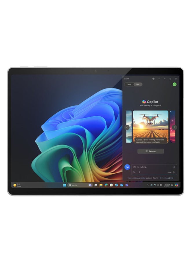 مايكروسوفت - Microsoft Surface Pro 10 Laptop With 13-inch Touch Display,Intel Core Ultra 7-165U Processor,16GB RAM/512GB SSD/Intel Graphics/Windows 11 Pro English/Arabic Platinum - Image 1