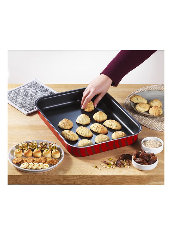 تيفال Les Specialistes Oven Dish, Non-Stick Coating, Aluminum Red - Bugatti 24X31cm  - Image 4