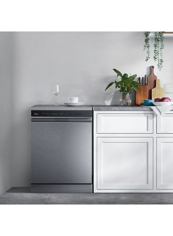 مديا Midea Dishwasher - 9 Programs - 15 Place Settings - Silver - WQP15WU7633GSS 15 kg WQP15WU7633GSS silver - Image 3