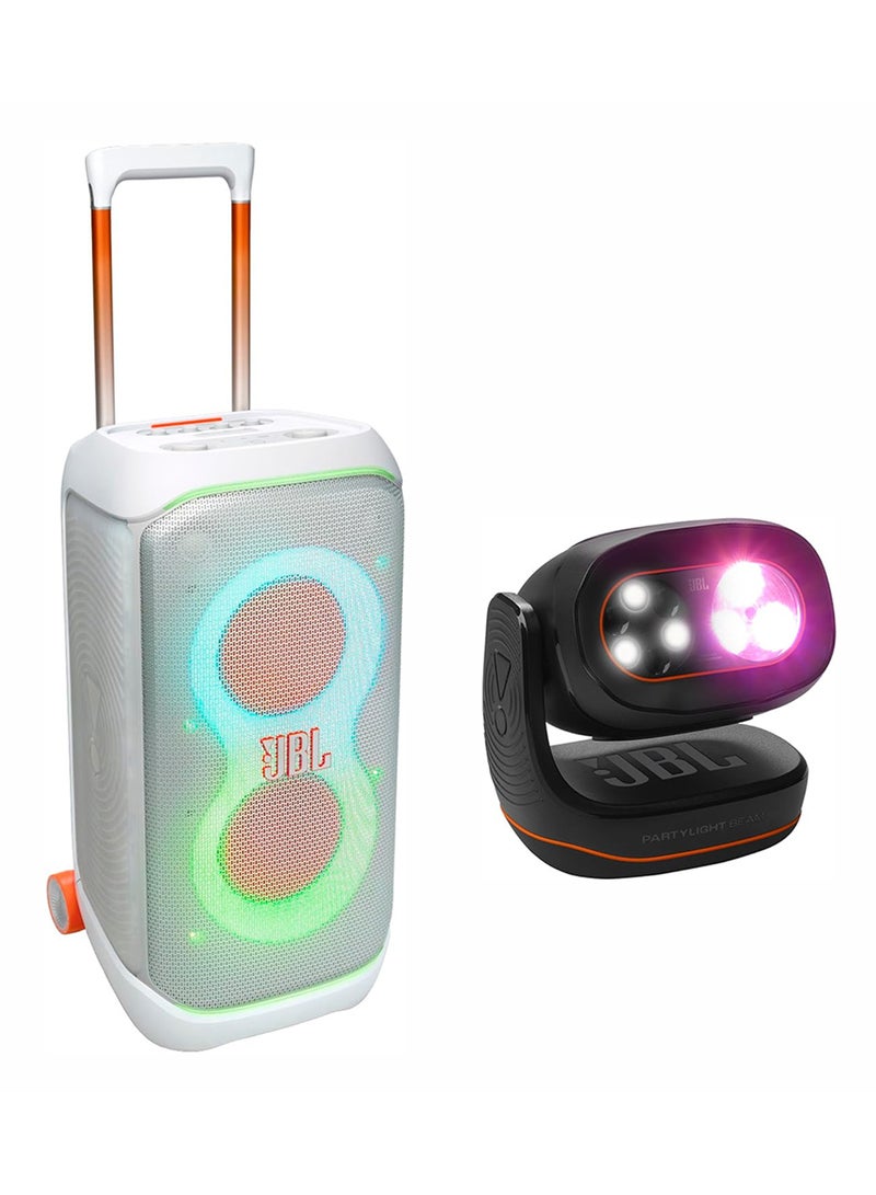 JBL PartyBox Stage 320 Wireless Party Speaker,+ PARTYLIGHT BEAM Bluetooth projection party light JBLPBSTAGE320SWUK+JBLPLBEAMEU White  - Image 1