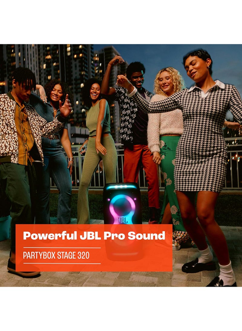 JBL PartyBox Stage 320 Wireless Party Speaker,+ PBM100 Wired Dynamic Vocal Mic with Cable JBLPBSTAGE320SWUK+JBLPBM100BLK White  - Image 4