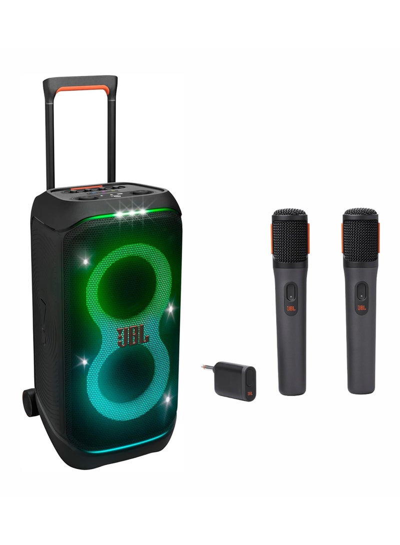 JBL PartyBox Stage 320 Wireless Party Speaker, + Digital wireless microphones JBLPBSTAGE320UK+JBLPBWIRELESSMIC Black  - Image 1