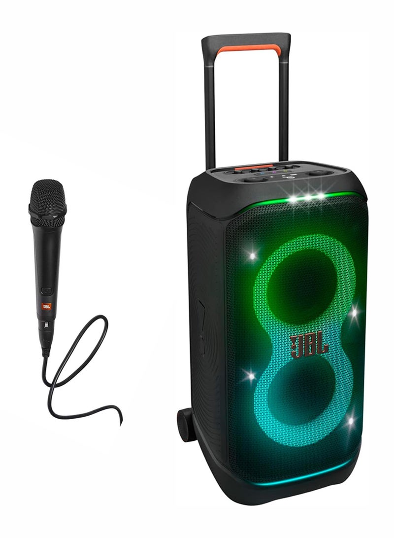 JBL PartyBox Stage 320 Wireless Party Speaker, +PBM100 Wired Dynamic Vocal Mic with Cable JBLPBSTAGE320SUK+JBLPBM100BLK Black  - Image 1