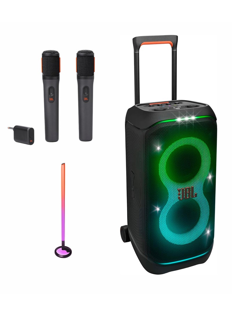 JBL PartyBox Stage 320 Wireless Party Speaker, +PartyLight Stick +  Digital wireless microphones JBLPBCLUB320UK+JBLPLSTICK+JBLPBWIRELESSMIC Black  - Image 1