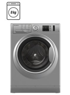 أريستون Ariston Washer Front Load - 8 Kg Washing - 15 programs - Grey - NM10823SS60hz 8 kg NM10823SS60hz silver  - Image 1