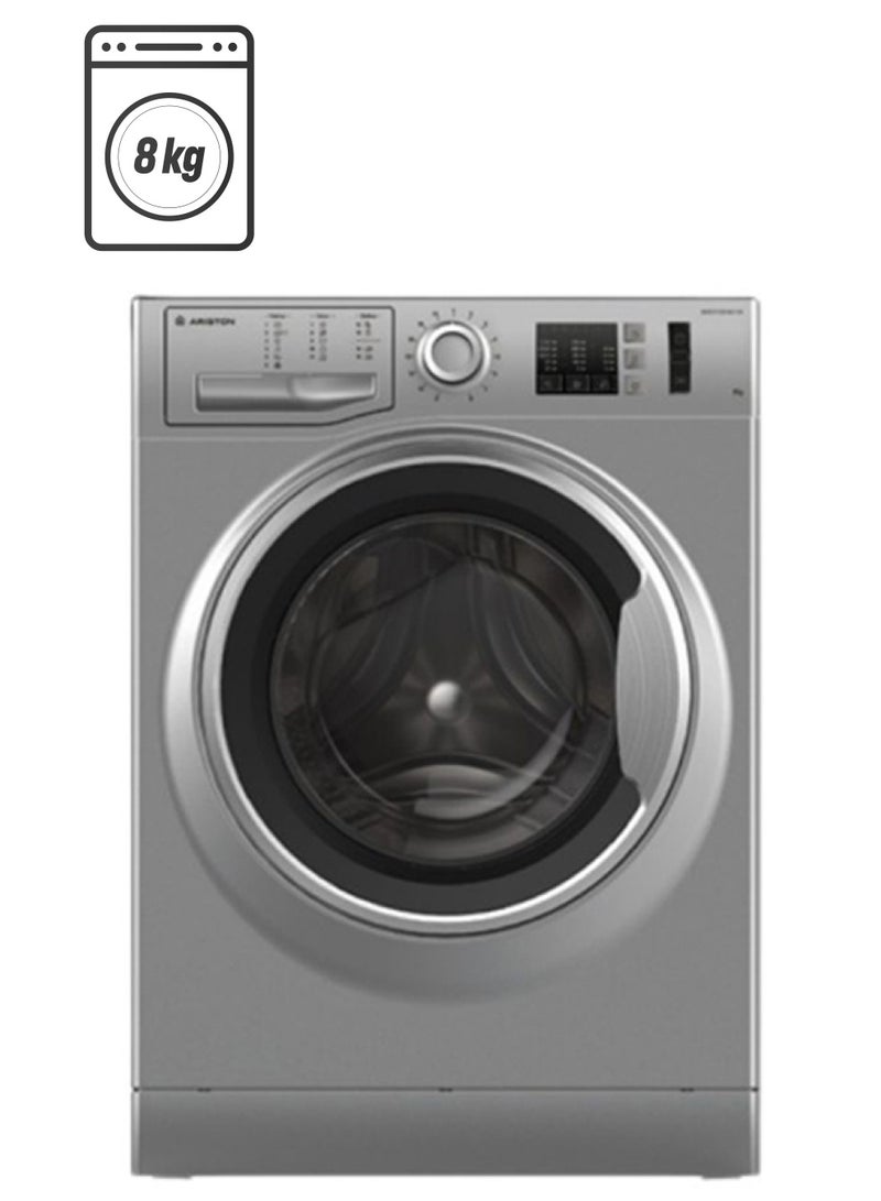 أريستون Ariston Washer Front Load - 8 Kg Washing - 15 programs - Grey - NM10823SS60hz 8 kg NM10823SS60hz silver  - Image 1
