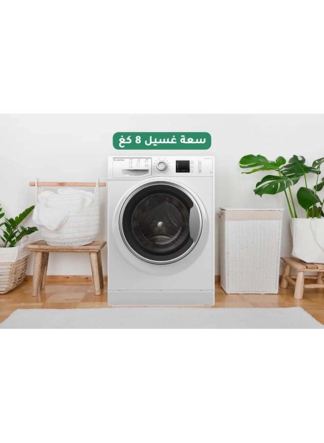 أريستون Ariston Washer Front Load - 8 Kg Washing - 15 programs - White - NM10823WS60hz 8 kg NM10823WS60HZ White  - Image 2