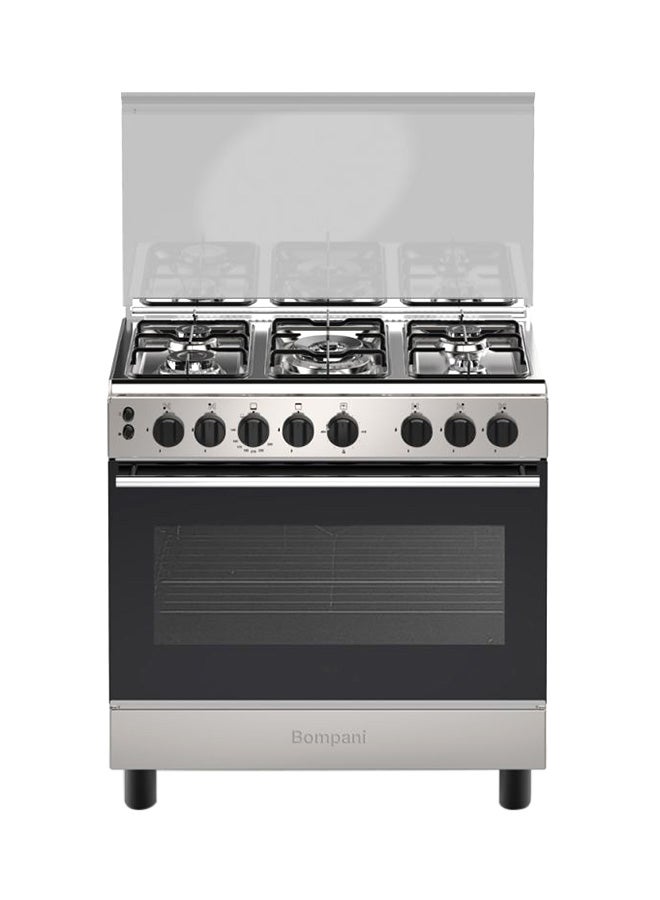بومباني موقد غاز بومباني - 5 شعلات مع فرن وشواية - رمادي - 85x80 سم - Image 1