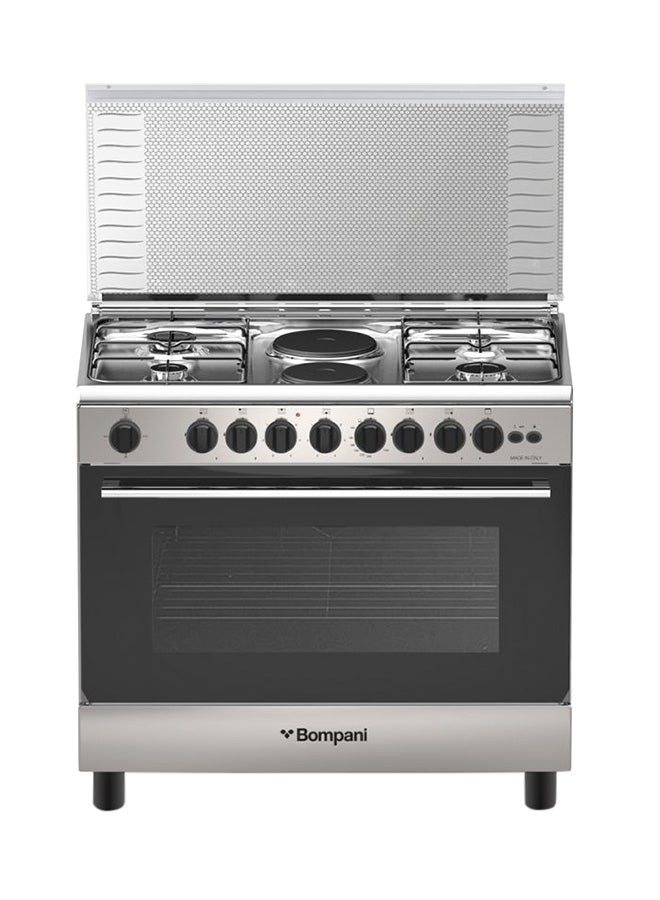 بومباني موقد غاز بومباني - 4 شعلات مع 2 لوحات ساخنة - رمادي - 90x60 سم - Image 1